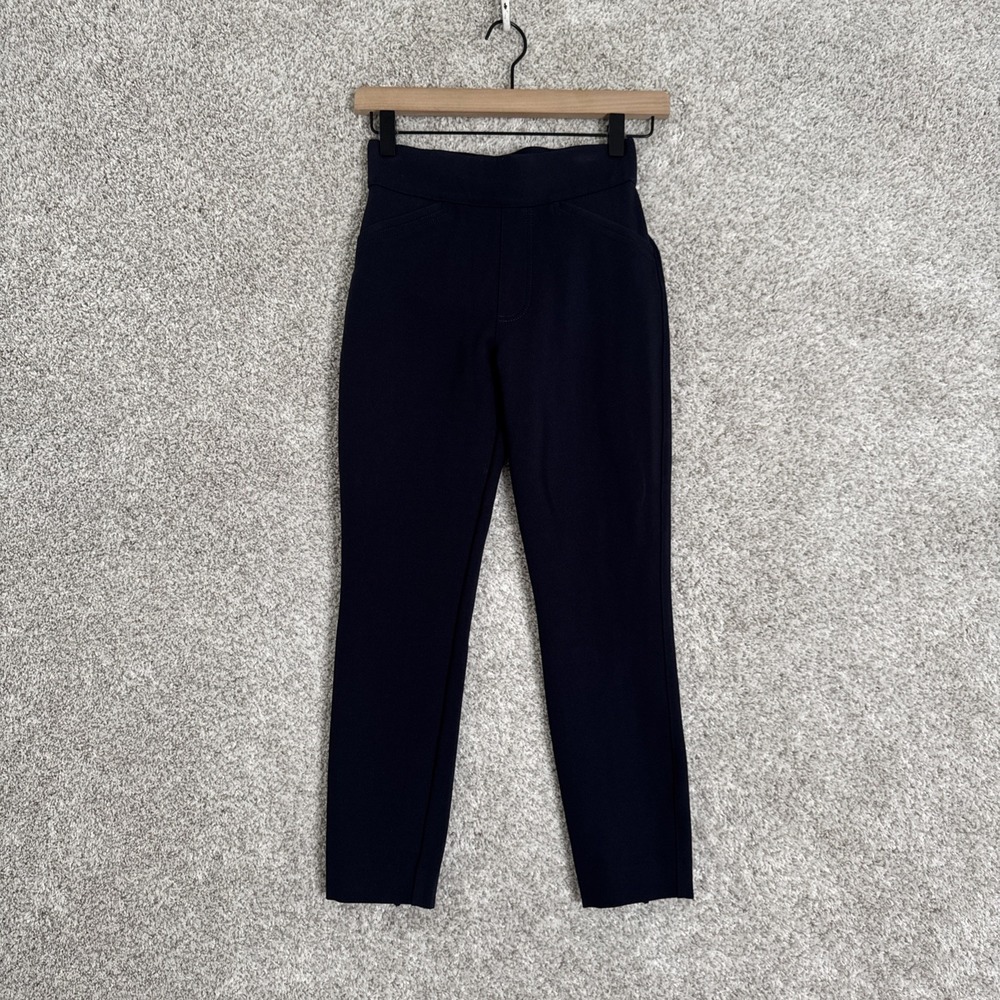 Spanx By Sara B Navy Blue Pull On Jeggings Leggings With Pockets Womens SP